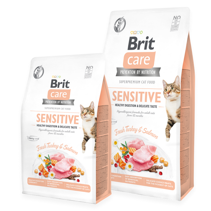 Brit Care Cat GF Sensitive Healthy Digestion + Delic. Taste (fersken)